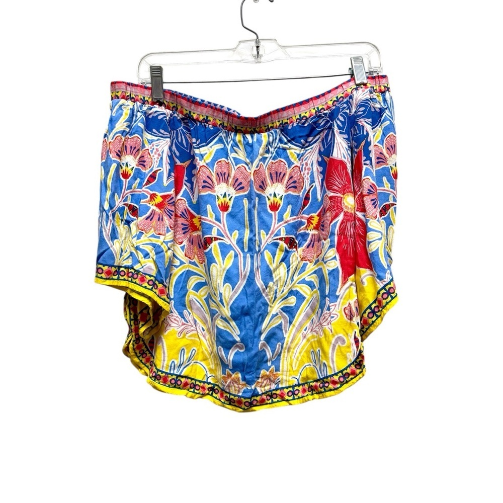 Women's Blue Floral Print Short Blouse